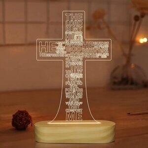 Jesus Cross 3D Night Light Christian Gifts for Boys Girls Home Decor